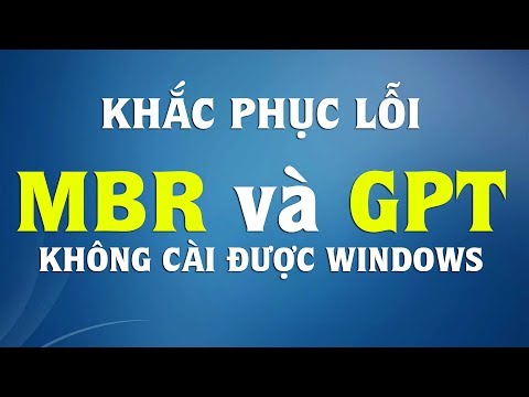 THE SELECTED DISK HAS AN MBR PARTITION TABLE window không cài được vào ổ đĩa phân vùng MBR