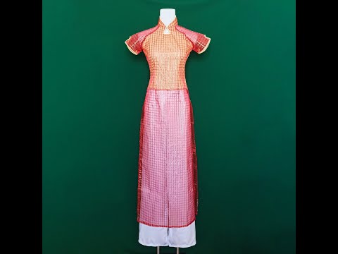 Áo dài cách tân vải voan giấy màu đỏ 35k | Shop đồ thanh lý