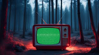 Red Retro Tv In Forest Green Screen | 4K | Vintage | Global Kreators
