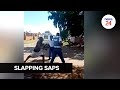 WATCH | SAPS vs slaps: ‘Drunk’ man assaults cop after being warned to stop drinking in public
