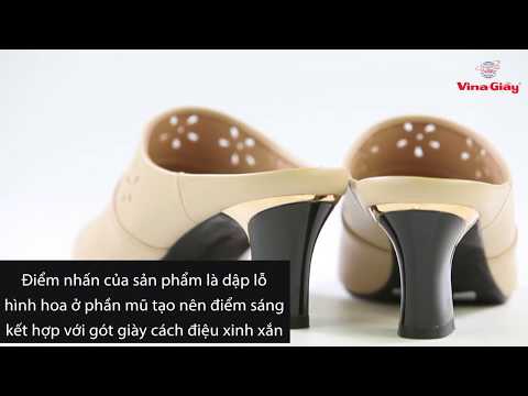 Dép nữ cao gót bít mũi 5cm duyên dáng