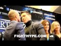 SERGIO MARTINEZ SIZES UP MIGUEL COTTO DURING FACE-OFF IN NEW YORK
