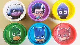 PJ Masks Play Doh Heads & Play Doh Molds | PJ Masks Drawing with Surprise Toys for Kids