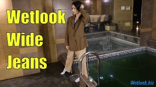 Wetlook Girl In Jeans | Wetlook Wide Jeans | Wetlook Pool