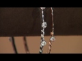 VicenzaSilver Sterling 1.00 ct tw White Topaz Station Bangle with Jennifer Coffey