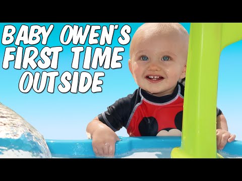 Owen's First Time in the Backyard Waterpark