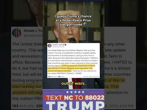I guess Trump’s chance at a Nobel Peace Prize just got nuked 🤷♂️