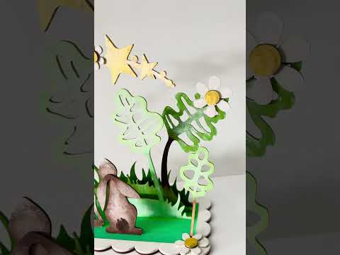 Dreamy Hares Layered Shelf Sitter Plaque/Scene - MDF DIY kit, Card Making, Craft,  Scrapbooking. Dreamy Hares Layered Shelf Sitter Plaque/Scene - MDF DIY kit, Card Making, Craft,  Scrapbooking.