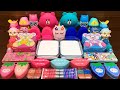 PINK vs BLUE ! Mixing Random Things into Glossy Slime ! Satisfying Slime Video #150