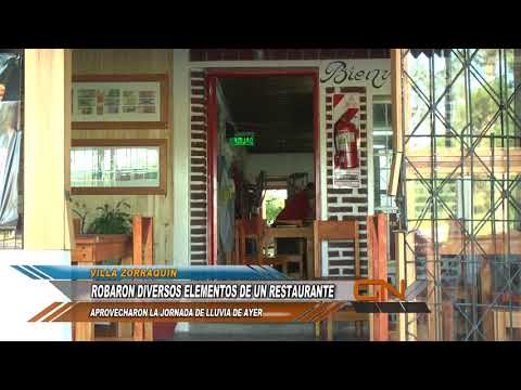 Inseguridad en Villa Zorraquín: Ladrones aprovecharon la Jornada de lluvia para robar un Restaurante