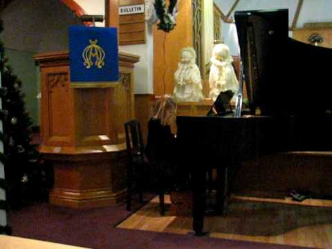 Suzuki piano recital 4 year old girl playing French Childrens Song