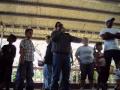 Alcalde Cesar Vasquez comentando acerca del campeonato de los Caballeros en el parque de Tipitapa