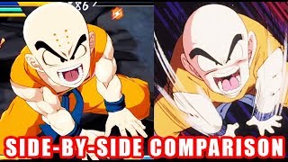 DRAGON BALL FighterZ - Krillin Side by Side Comparison Game and Anime - XB1 PS4 PC