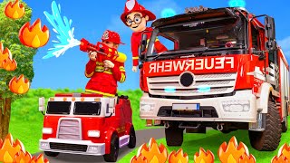 The Kids Play with Real Fire Trucks