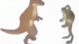 dinosaur and frog dance