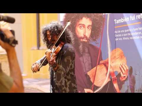 Ara Malikian presentando su concierto en el Museo de la Ciudad (Valencia)