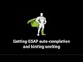 How to get GSAP Auto-completion and Hinting