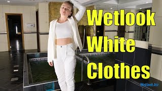 Wetlook Office White Clothes | Wetlook Heels | Wetlook Girl In White Jacket