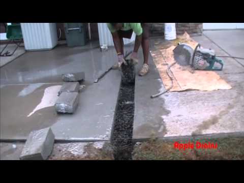 Sinkhole Repair Companies on Downspout Drain Under Concrete  How To Cut  Remove Concrete