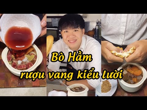 Tự làm Bò Hầm rượu vang vào ngày mưa ăn với bánh mỳ Việt Nam nướng giòn siêu đã #tiktok #shorts
