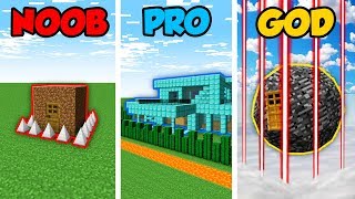 Minecraft NOOB vs. PRO vs. GOD: ZOMBIE BASE DEFENSE CHALLENGE in Minecraft! (Animation)