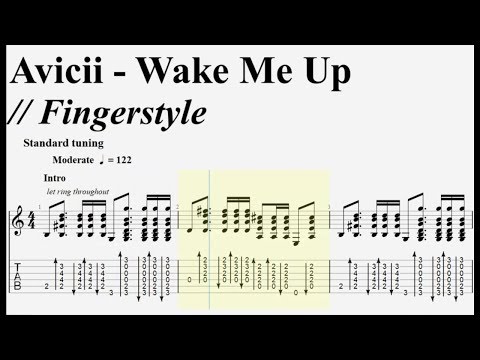 Wake Me Up - Fingerstyle Guitar Tab ( Avicii )
