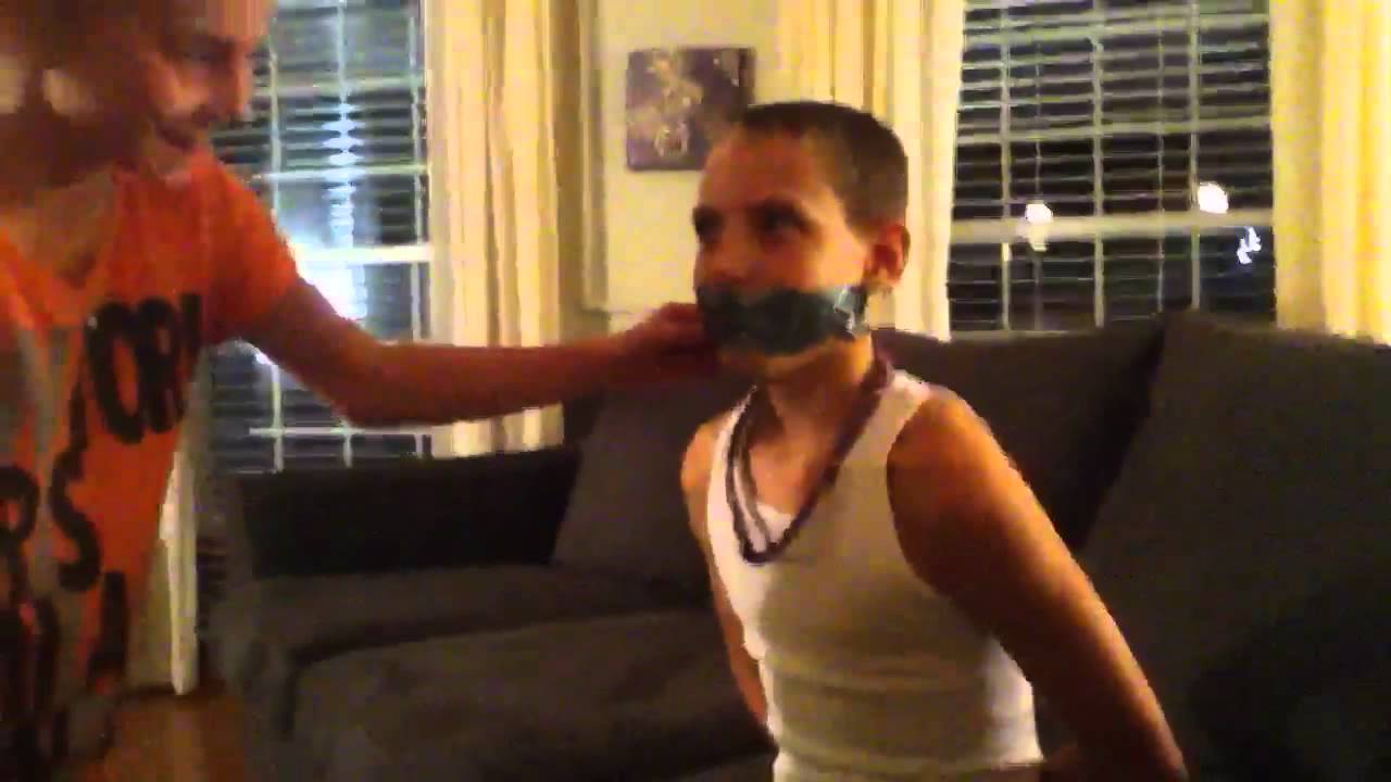 Boy Gets Blindfolded And Tied Up To A Bed And Then Gets His Stiff Coc