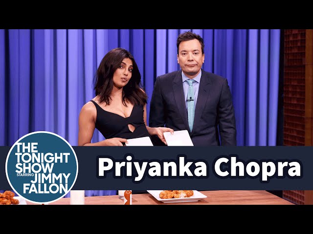 Priyanka Chopra And Jimmy Fallon Have A Wing-Eating Contest - Video