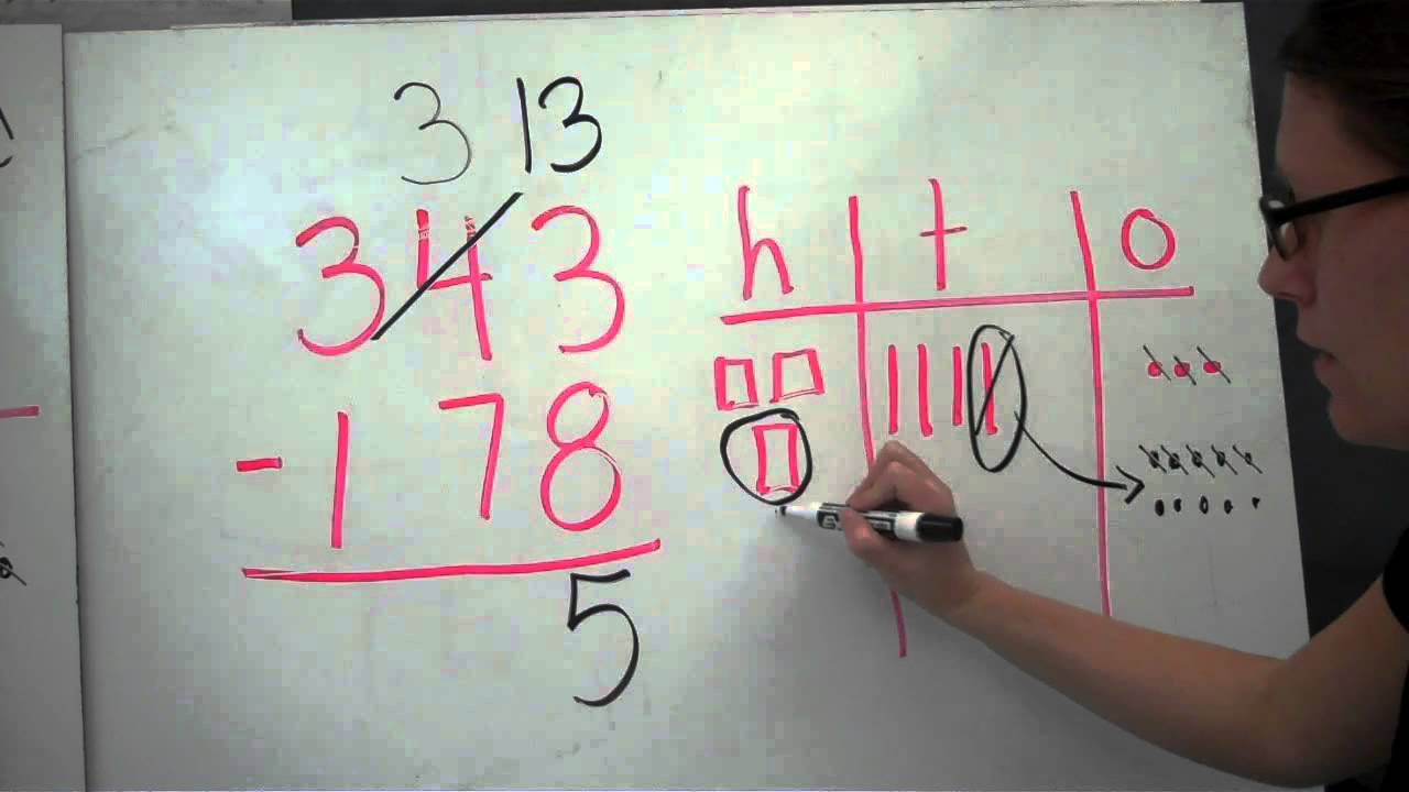 Subtraction with regrouping 3 digit - YouTube
