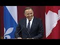 Discours du nouveau premier ministre du Québec