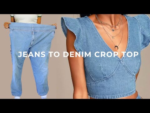 DIY Jeans to Crop Top Upcycle + Mother's Day Surprise - YouTube