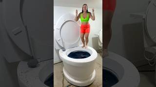 Super High Jump Into The World Largest Toilet