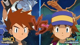 Pokemon Battle USUM: Gary Vs Ritchie (Ash's Rival Kanto Vs Johto)