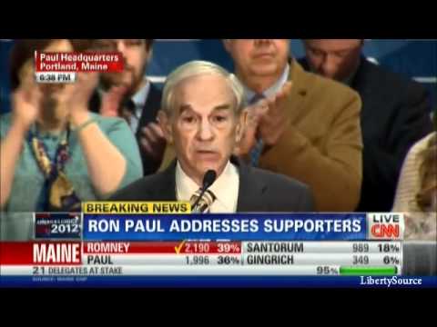 Ron Paul speech after Maine Caucus results CNN 2/11/12