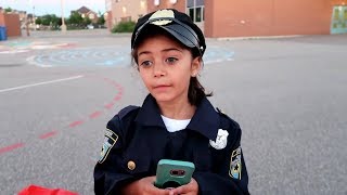 Kids Pretend Play Police Officer on Disney cars McQueen power wheels ride on car Kids Pretend Play Police Officer on Disney cars McQueen power wheels ride on car
