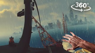 360° Falling From Height Into Water During Storm Surge  Vr 360 Video 4K Ultra Hd