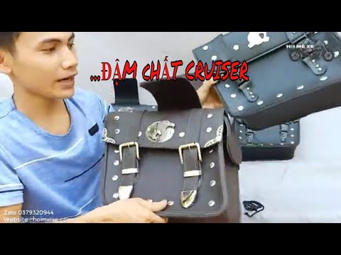 Cặp Túi Da Treo Hông Chuẩn Cruiser Dành Cho Suzuki Gz 150a, Honda Rebel...