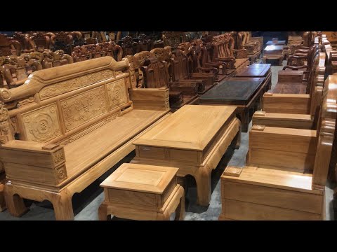 Bộ ghế phòng khách mẫu Nghinh Phúc 6món gỗ gõ đỏ phù hợp phòng khách 5m*6m /Đồ Gỗ Xuân Bắc