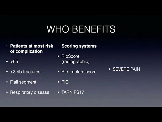 Watch PART 4 - Regional analgesia for pain after rib fracture and chest trauma on YouTube.