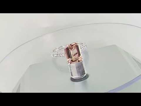 3.00 Carat Emerald Cut Morganite Engagement Ring, Anniversary Ring,  14k White Gold, Rose Gold, Yellow Gold Vintage Unique Handmade 3.00 Carat Emerald Cut Morganite Engagement Ring, Anniversary Ring,  14k White Gold, Rose Gold, Yellow Gold Vintage Unique Handmade