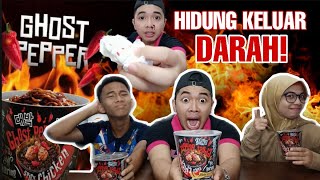 GHOST PEPPER ! DAEBAK SPICY CHICKEN NOODLES BIKIN HIDUNG ZAM RYZAM BERDARAH! #ghostpepper #challenge