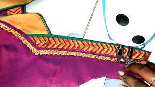 Silk Saree Blouse Back Neck Design Stitching Class Easy Method Patch Work Blouse Design