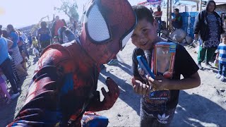 Spider-Girl Brings Toys to Kids in Mexico