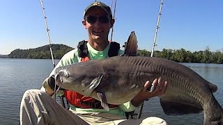Jigging For Flathead Catfish While Suspend Fishing For Trophy Blues