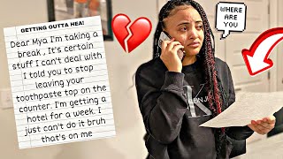 I Left My Gf A I Need A Break Letter & Ignored Her Calls
