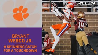 Clemson Bryant Wesco Jr. With A Spinning Catch For A Touchdown Before Halftime