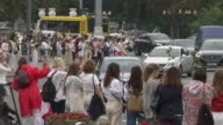 Women Protest In Minsk, React To Political Unrest