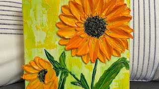 Easy Impasto Sunflower Painting Step By Step Tutorial Palette Knife