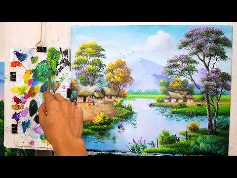 Dạy Vẽ Tranh Đồng Quê (Bài 2 /P2). Khóa học vẽ tranh phong cảnh miễn phí cho ace mới bắt đầu.