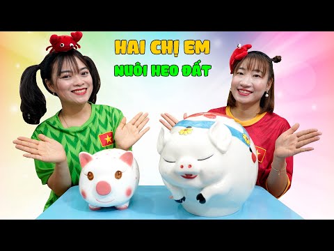 Món Quà Bố Tặng – Trò Chơi Hai Chị Em Nuôi Heo Đất ❤ BIBI TV ❤